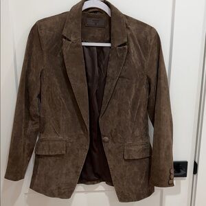 Brown Suede Blazer Jacket